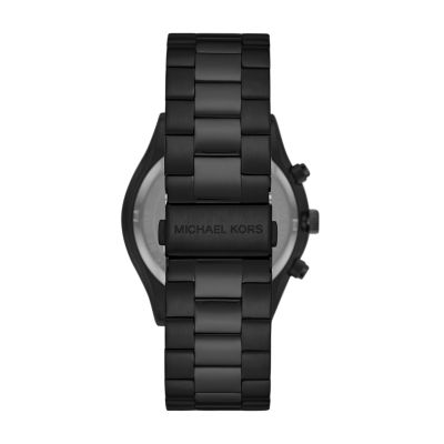 Michael kors slim runway on sale black stainless steel watch