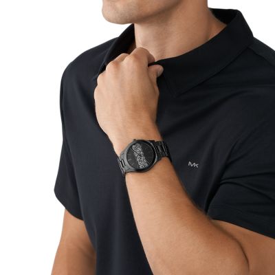 Slim runway black stainless steel online watch