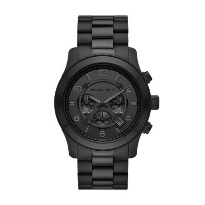 Michael Kors Runway Station Watch - - Steel Chronograph Black MK9073 Watch Stainless