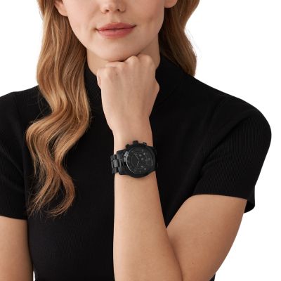 Michael Kors Runway Chronograph Black Stainless Steel Watch