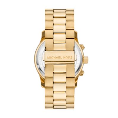 Watch Watch - MK9074 Stainless Gold-Tone Kors Station Runway Steel Chronograph - Michael