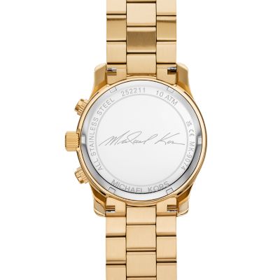 Michael Kors Runway Chronograph Gold-Tone Stainless Steel Watch