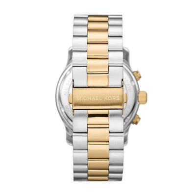 Michael Kors Watch - Stainless Chronograph Steel MK9075 Two-Tone Runway Watch - Station