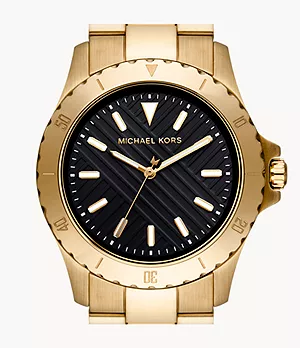 Michael Kors Everest Three-Hand Gold-Tone Stainless Steel Watch