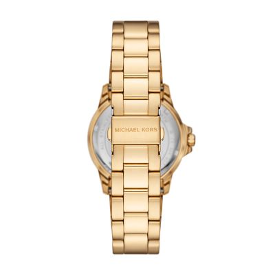 Michael Kors Everest Three-Hand Gold-Tone Stainless Steel Watch 