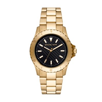 Michael Kors Everest Three-Hand Gold-Tone Stainless Steel Watch - MK9078 -  Watch Station