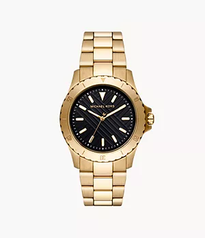 Michael Kors Everest Three-Hand Gold-Tone Stainless Steel Watch