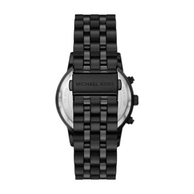 Michael Kors Hutton Watch Watch - Station Steel Chronograph MK9089 - Stainless Black