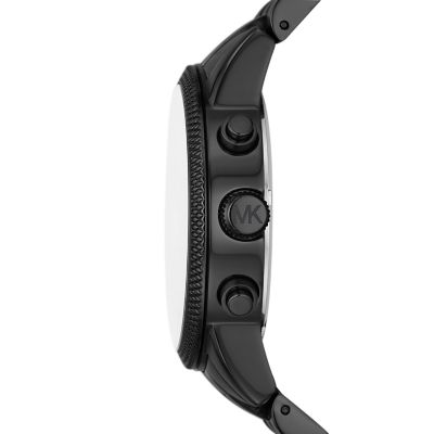 Michael Kors Hutton Chronograph Black Stainless Steel Watch - MK9089 - Watch  Station