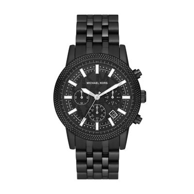 Michael Kors Hutton Chronograph Black Stainless Steel Watch