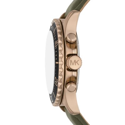 Michael Kors Everest Chronograph Olive Leather Watch - MK9090