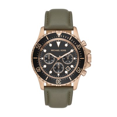 Michael Kors Everest Chronograph Olive Leather Watch