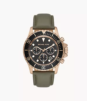 Michael Kors Everest Chronograph Olive Leather Watch