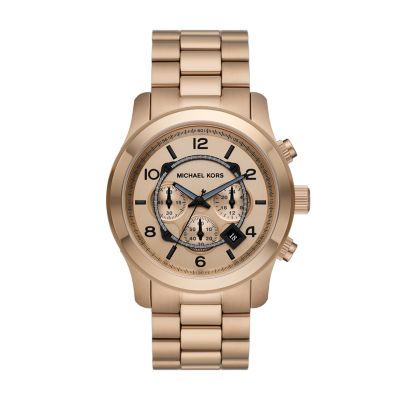 Michael Kors Runway Chronograph Beige Gold-Tone Stainless Steel Watch -  MK9106 - Watch Station