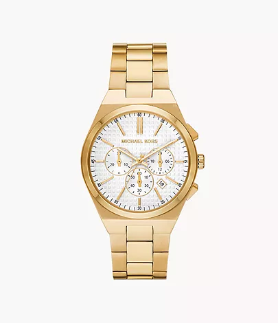 Michael Kors Lennox Chronograph Gold-Tone Stainless Steel Watch - MK9120 -  Watch Station
