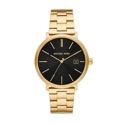 Michael Kors Blake Three Hand Date Gold Tone Stainless Steel Watch