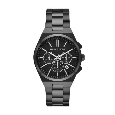 Michael Kors Lennox Chronograph Black Stainless Steel Watch