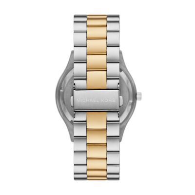 Michael Kors Slim Runway Three-Hand Two-Tone Stainless Steel