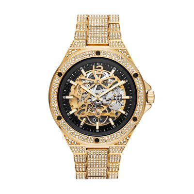 Michael kors gold sales diamond watch mens