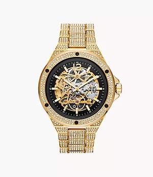 Michael Kors Lennox Three-Hand Automatic Gold-Tone Stainless Steel Watch