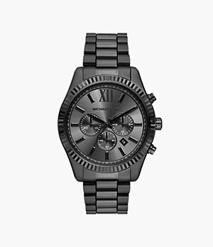 Michael Kors Lexington Chronograph Black Stainless Steel Watch