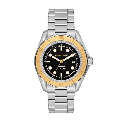 Michael Kors Men's Maritime Three-Hand Date Stainless Steel Watch - Silver