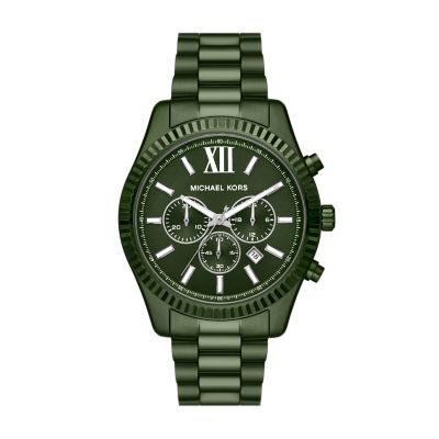 Michael Kors Lexington Chronograph Green Stainless Steel Watch MK9166 Watch Station