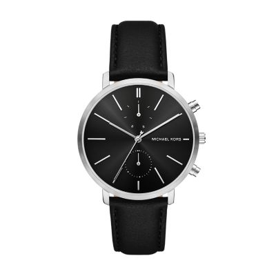 Michael Kors Blake Multifunction Black Leather Watch