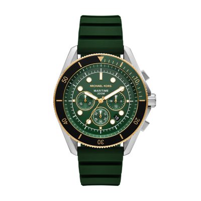 Michael Kors Maritime Chronograph Green Silicone Watch