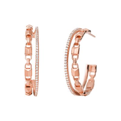 michael kors rose gold hoops