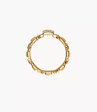 Michael Kors Women's 14K Gold-Plated Sterling Silver Ring 