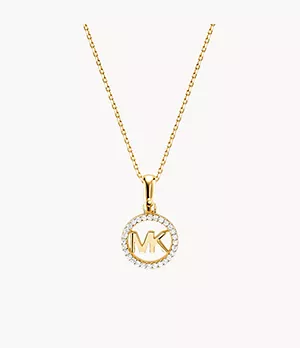 Michael Kors Women's 14k Gold-plated Sterling Silver Logo Starter Necklace