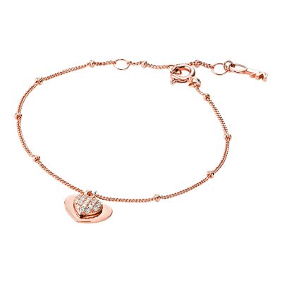 Michael Kors Women's Pavé Heart 14k Rose Gold-plated Sterling Silver  Bracelet - MKC1118AN791 - Watch Station