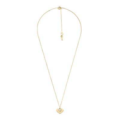 Michael Kors Women's Pavé Heart 14k Gold-plated Sterling Silver Necklace