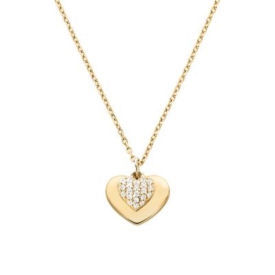 Michael Kors Women's Pavé Heart 14k Gold-plated Sterling Silver Necklace