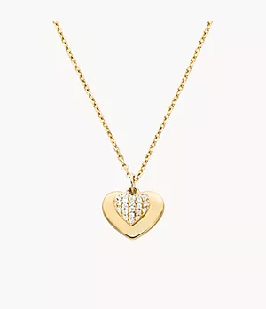 Michael Kors Women's Pavé Heart 14k Gold-plated Sterling Silver Necklace