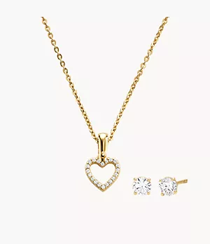 Michael Kors Sterling Silver Necklace and Earrings Set