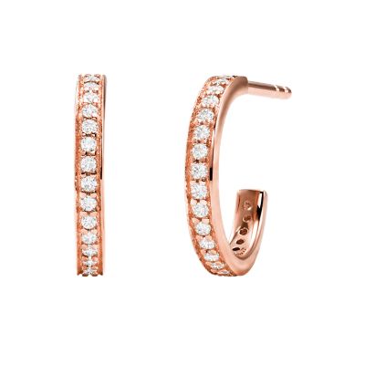 Mercer Link 14k Rose Gold Plated Sterling Silver Mini Huggie Hoops MKC1177AN791 Watch Station