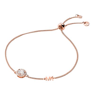 Michael Kors Women's 14K Rose Gold- Plated Sterling Silver Halo Slider Bracelet - Rose Gold