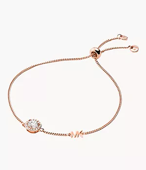 Bracelet coulissant à halo en argent sterling plaqué or rose Kors MK