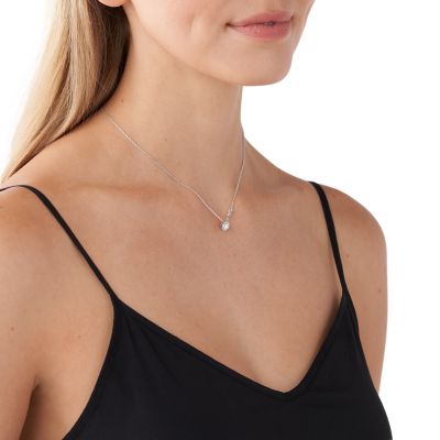 MICHAEL KORS ネックレス MKC1208AN040 PAVE HALO NECKLACE SV Precious Metal-Plated Sterling Silver Pavé Halo Necklace