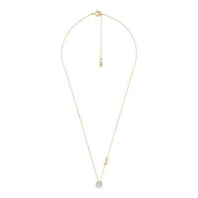 Michael Kors 14k Gold-Plated Sterling Silver CZ Pendant Necklace