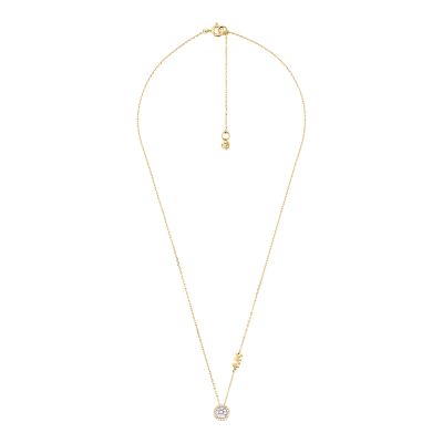 Michael Kors 14k Gold-Plated Sterling Silver CZ Pendant Necklace