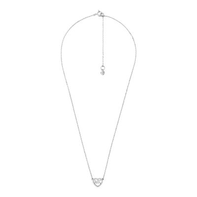 Michael Kors Sterling Silver Heart Logo Necklace - MKC1244AN040