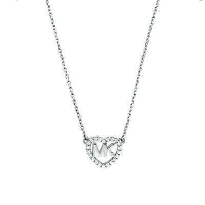 Michael Kors Sterling Silver Heart Logo Necklace - MKC1244AN040 - Watch  Station