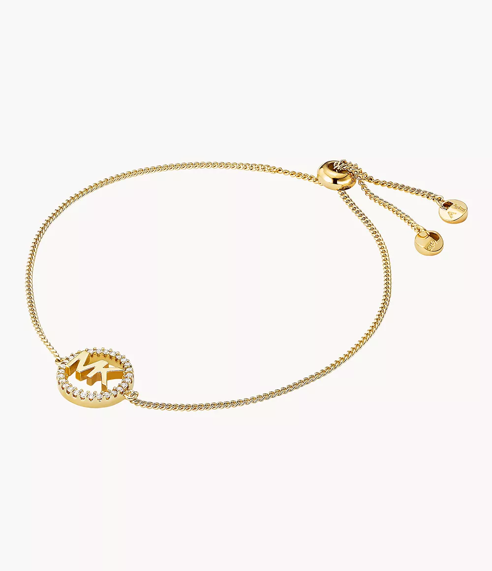 Michael Kors Women’s Michael Kors 14k Gold-Plated Sterling Silver Logo Slider Bracelet