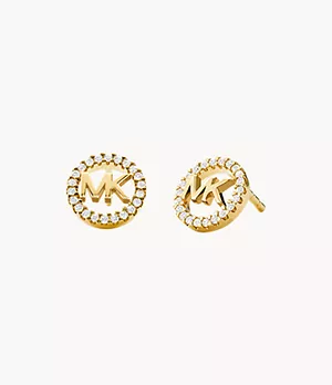 Michael Kors 14k Gold-Plated Sterling Silver Logo Stud Earrings