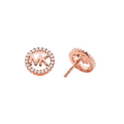 Michael Kors 14k Rose Gold- Plated Sterling Silver Logo Stud