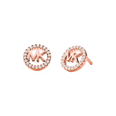 Michael Kors 14k Rose Gold- Plated Sterling Silver Logo Stud Earrings