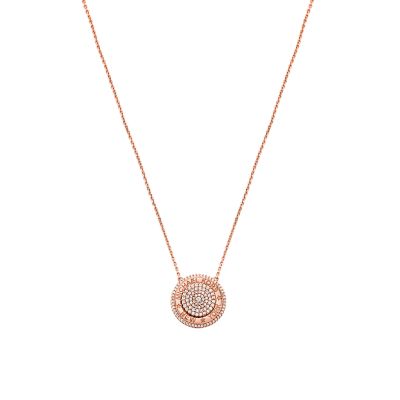 michael kors pendant necklace rose gold